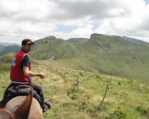 Randonnée à cheval sur les crêtes du massif cantalien